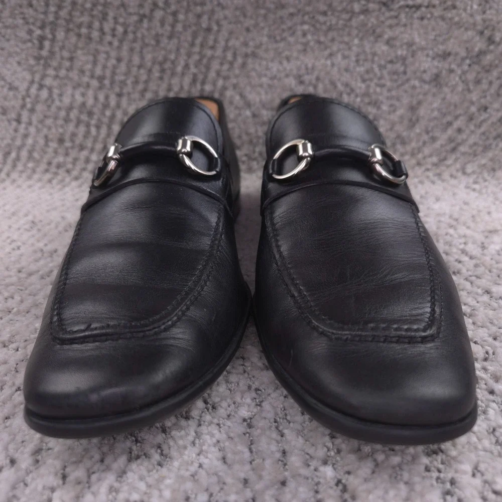 Magnnani Loafers Mens Size 8.5 Horsebit Slip On Leather Black Shoes 8.5M GUC
